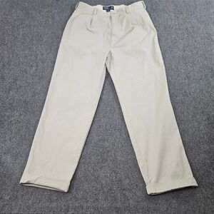 Polo Ralph Lauren Hammond Pants Mens 36x30 Khaki Tan Pleated Grunge Prep